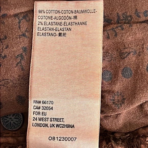 We The Free Corduroy Exposed Button Fly Roll Up Shorts in Bourbon - NEW - 26 - Picture 8 of 9